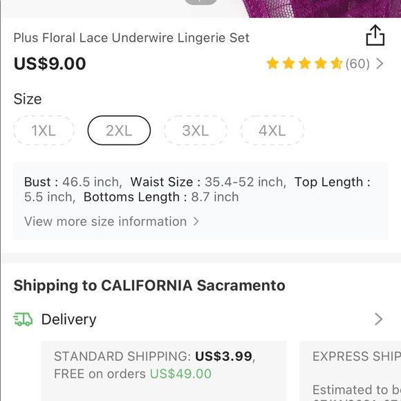 SHEIN plus floral lace underwire lingerie set - Picture 11 of 12